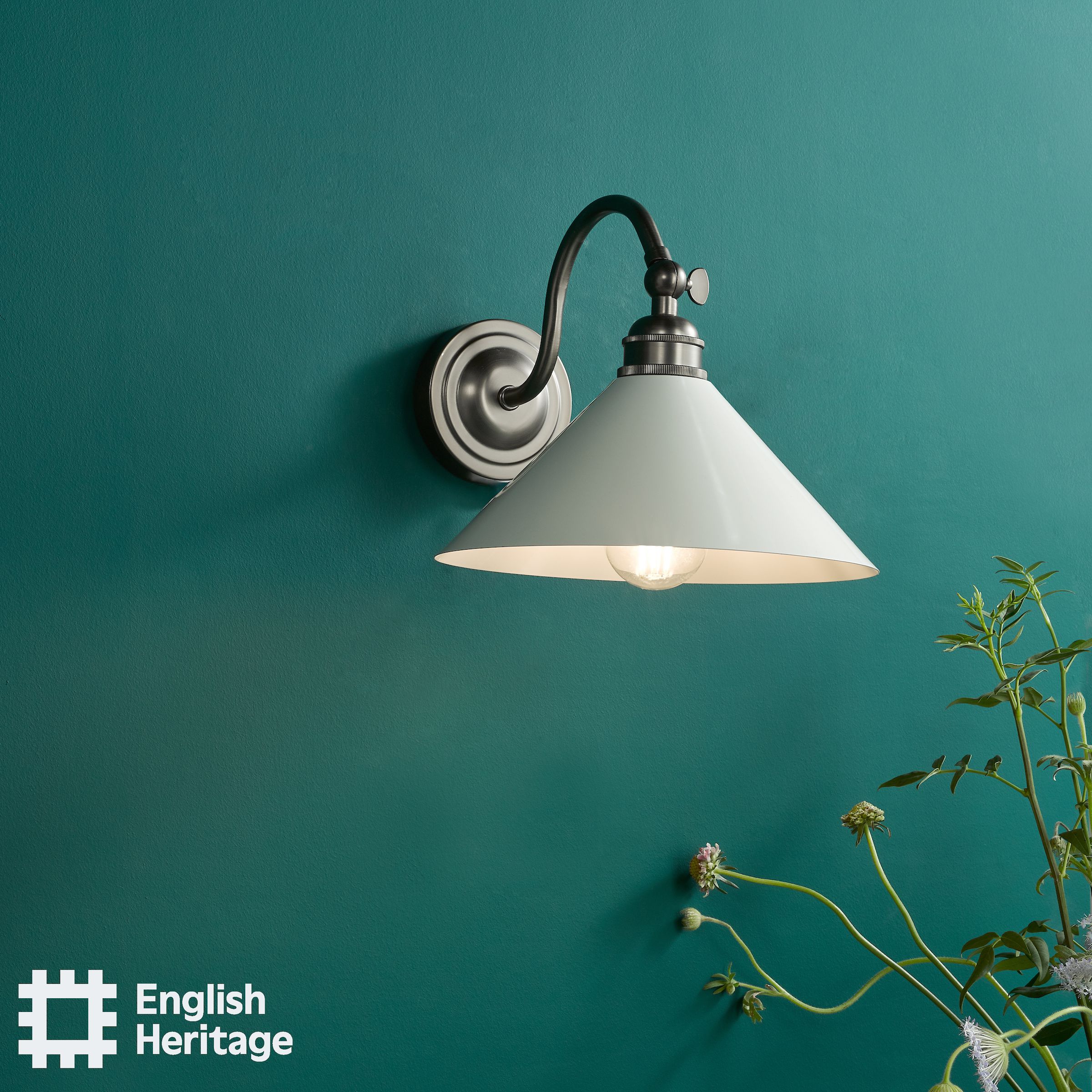 Audley End Wall Light Rubbed Bronze and Cream