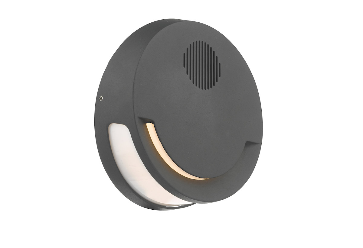Euba Outdoor Wall Light Grey C/W Speaker LED IP44 - EUB2137